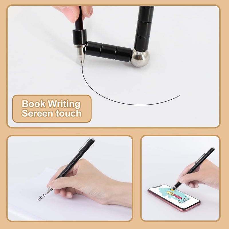 TTzycc Magnetic Fidget Pen with 13 Rings - Decompression Magnet Pen, Creative Writing Toy, Stress Relief Gift (Black) - Image 4